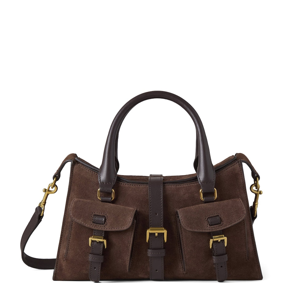 Mulberry Brown Small Suede Roxanne Top-Handle Bag