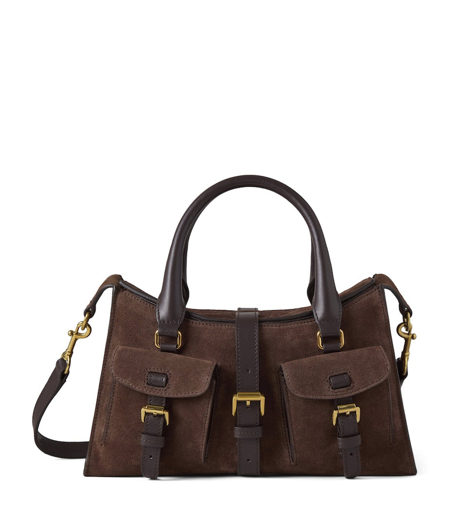 Mulberry Brown Small Suede Roxanne Top-Handle Bag