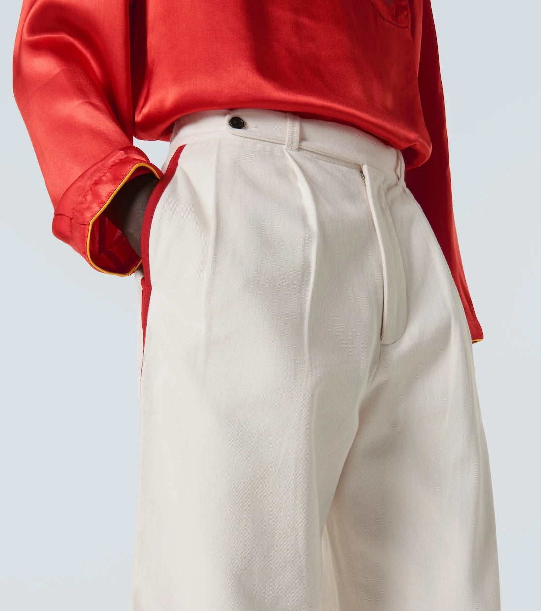 Bode - Skunk Tail cotton wide-leg pants