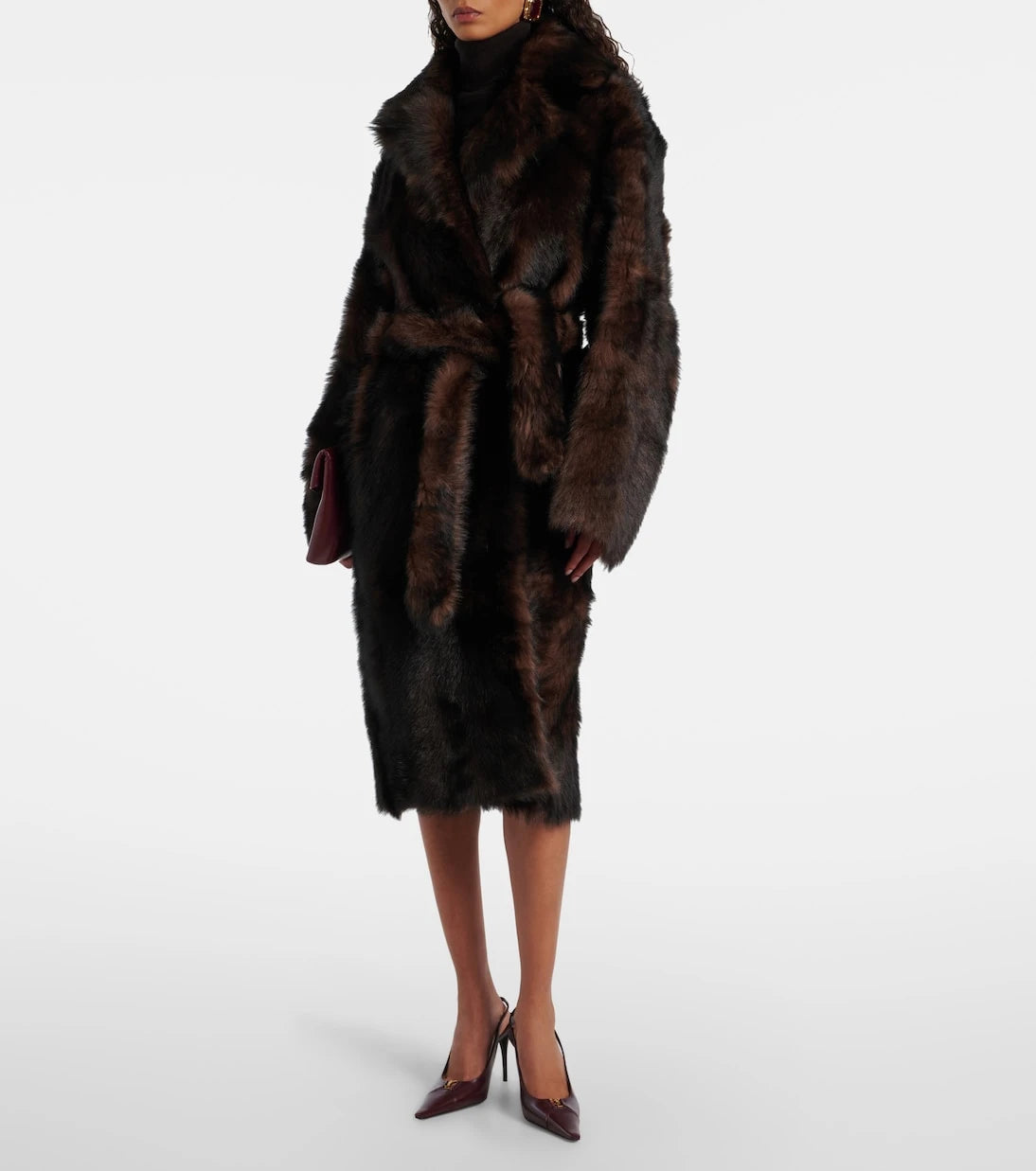 Nour Hammour - Uma shearling wrap coat