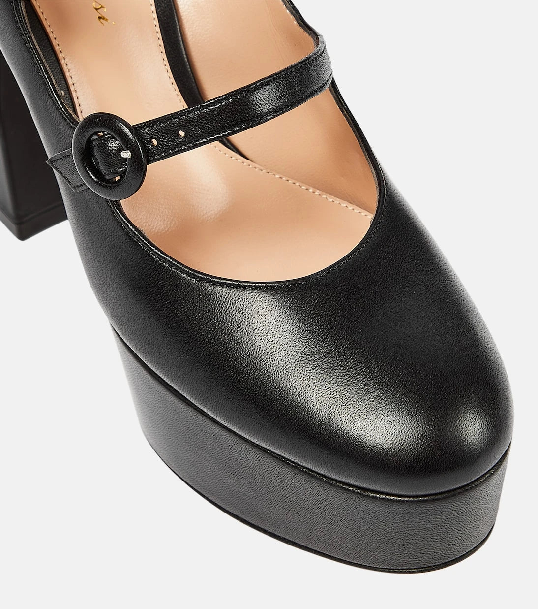 Gianvito Rossi - Mary Jane deri platform topuklu ayakkabı