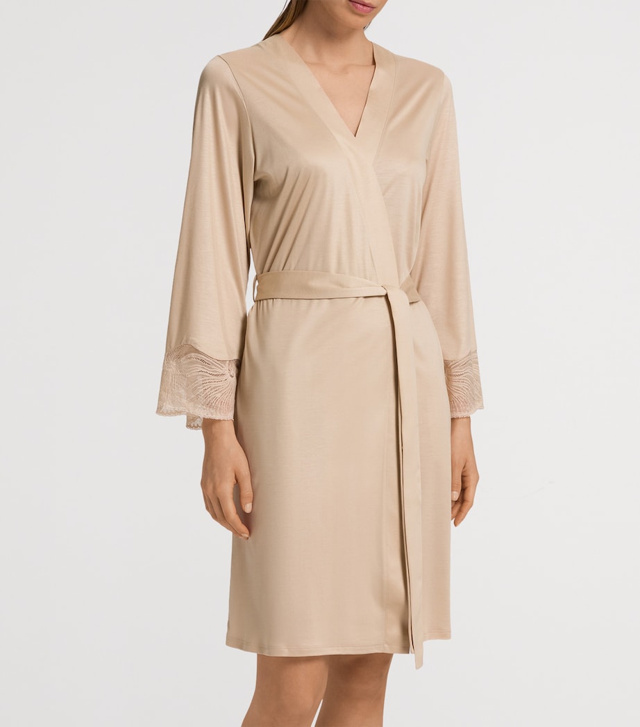Hanro Beige Lace -Trim Lilith Robe