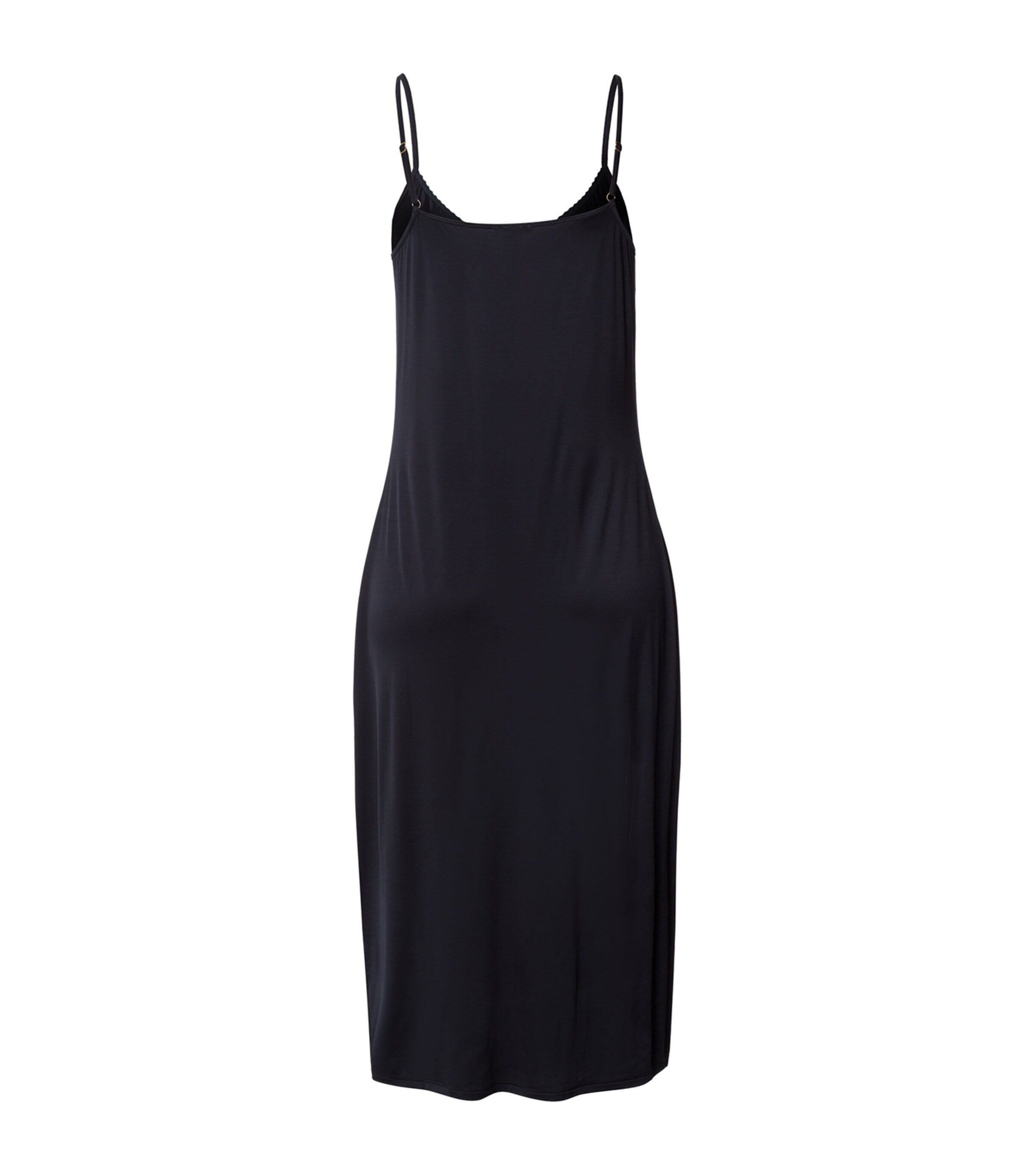 Hanro Black Stretch-Satin Deluxe Slip Dress