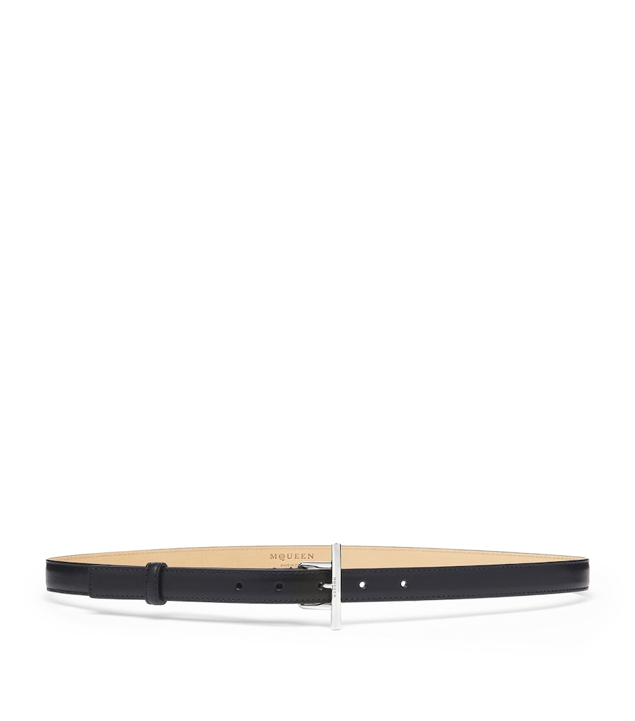 Black Leather T-Bar Belt