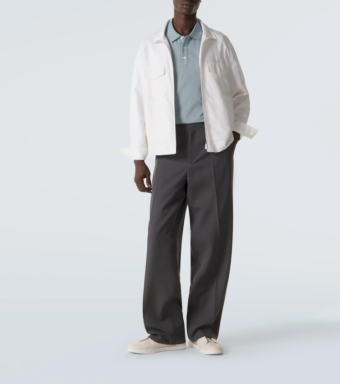 Canali - قميص بولو من القطن بنمط البيكيه