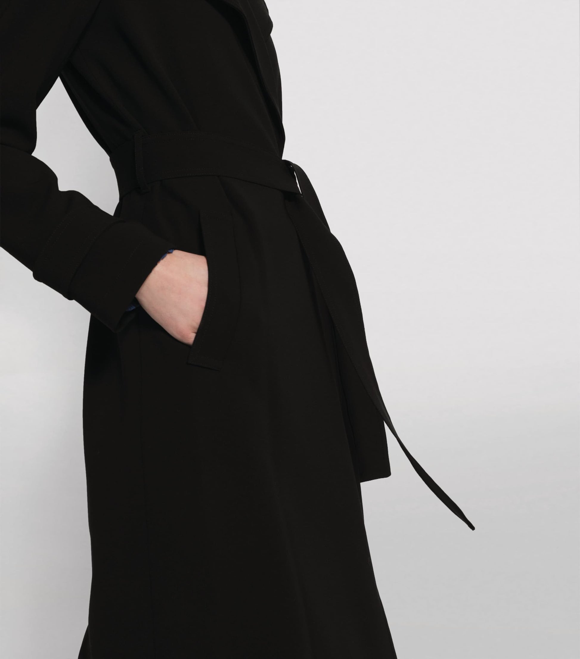 Theory Black Oaklene Trench Coat
