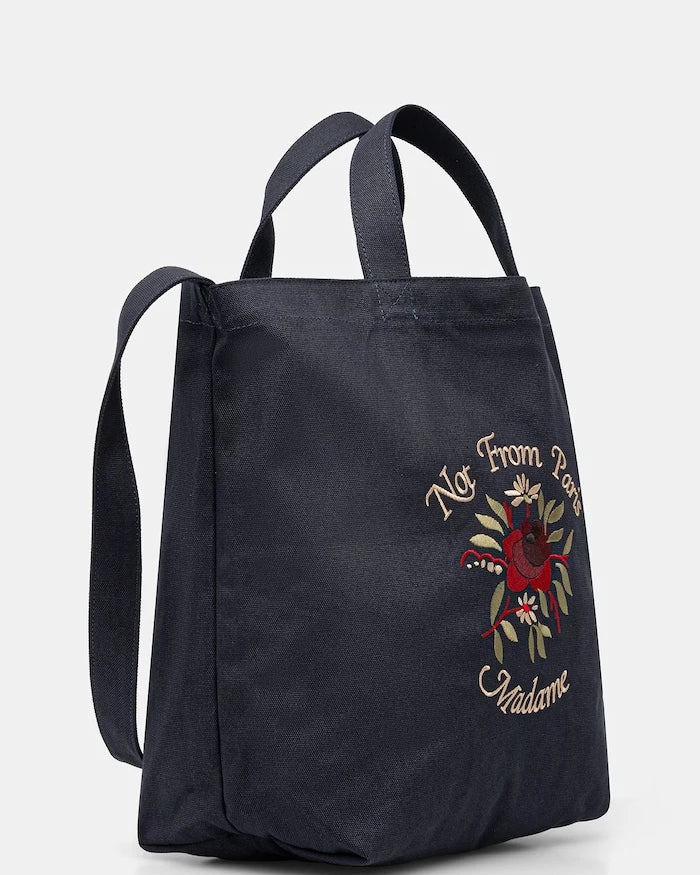 Drôle de Monsieur Pamuklu Çanta Sac Tote Slogan Pembe