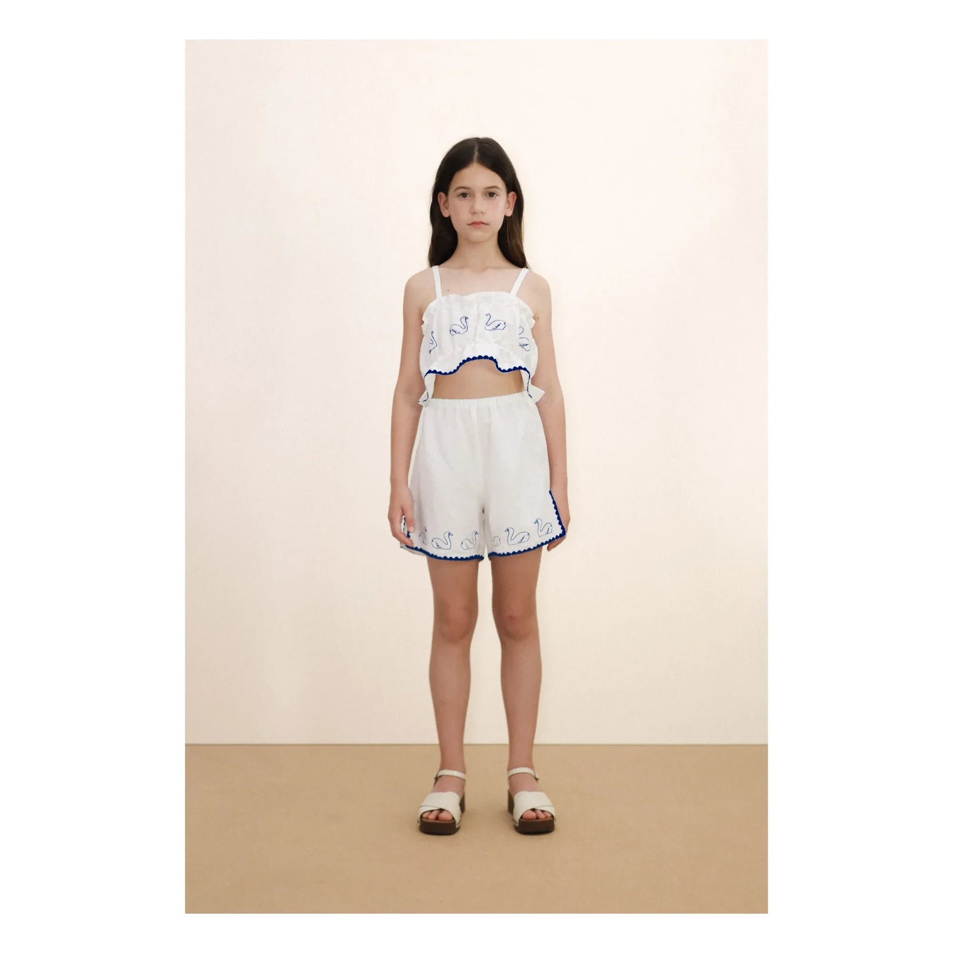 Tinycottons - Short Swans Linen | White