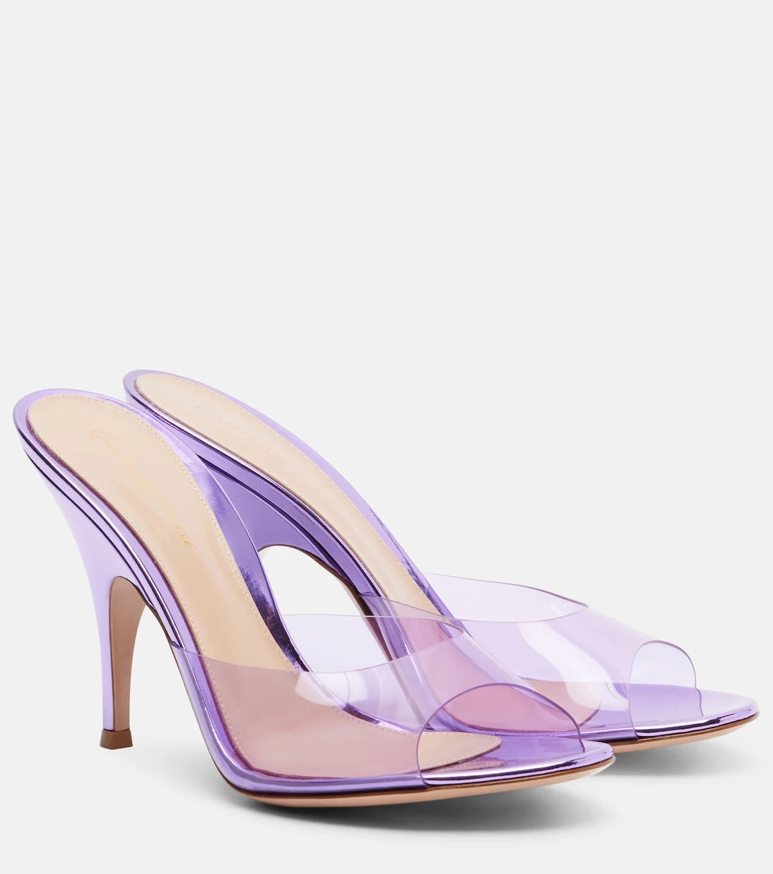 Gianvito Rossi - Sofia leather-trimmed PVC mules