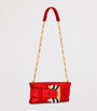 Balmain Red Satin Anthem Clutch Bag