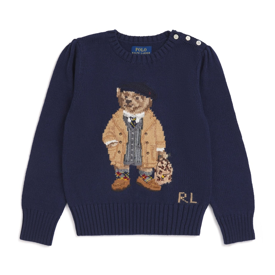 Ralph Lauren Kids Navy Polo Bear Sweater (7-14 Years)