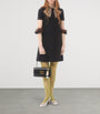 Valentino Black Wool-Silk Leopard-Tie Mini Dress