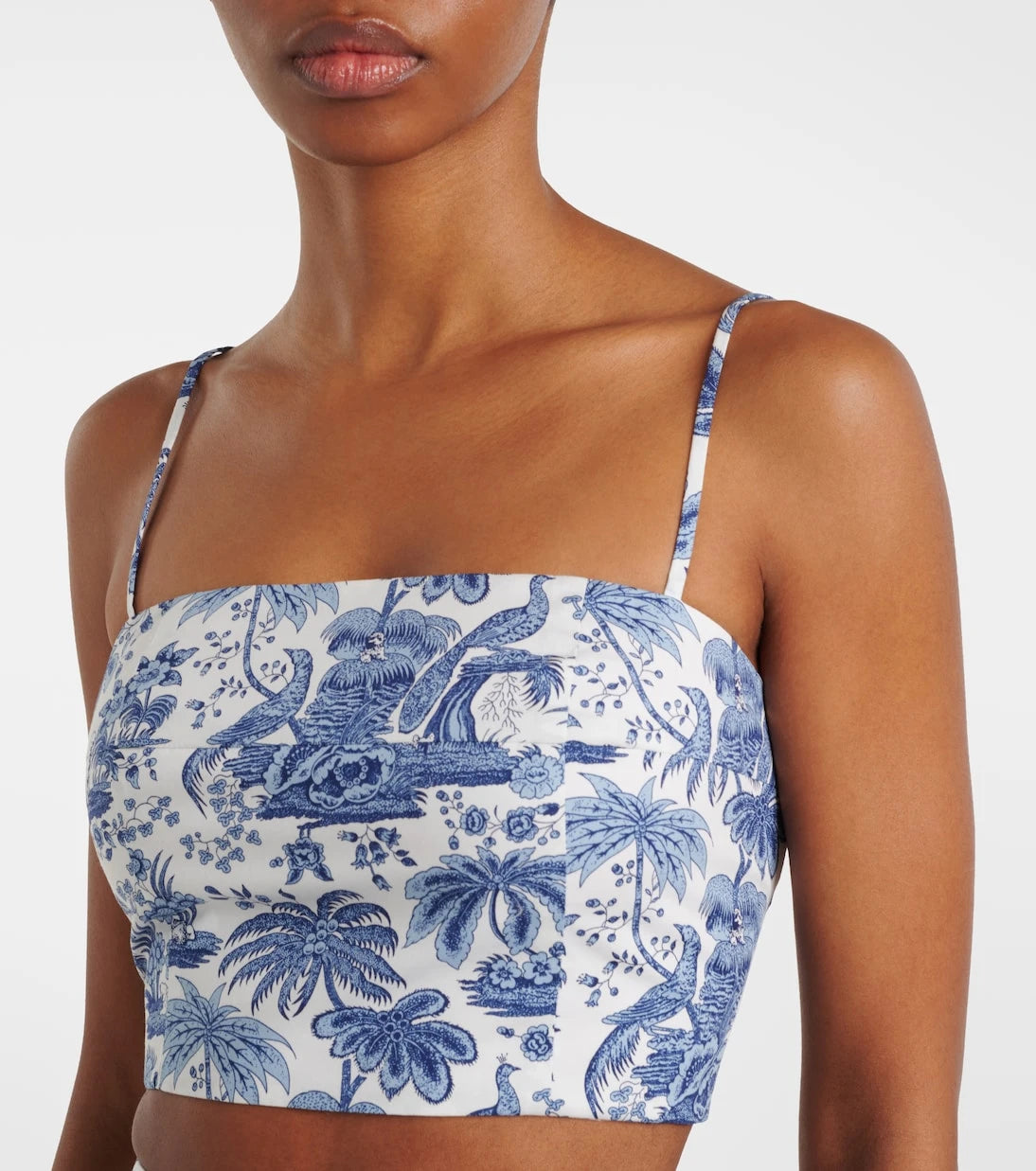 Staud - Federico printed cotton crop top