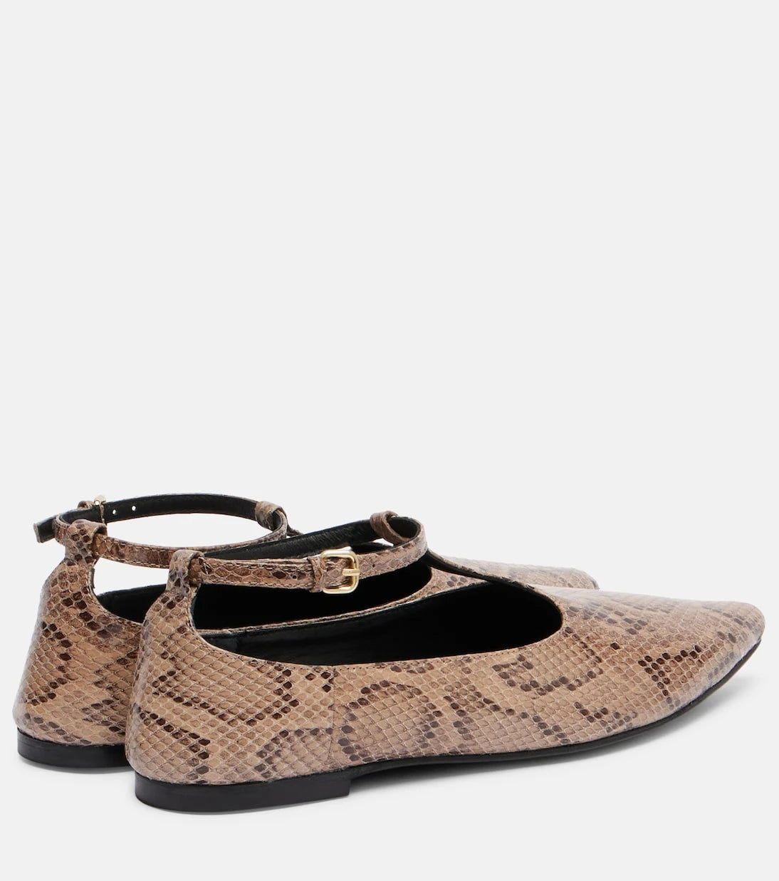 A.Emery - Ward snake-effect leather Mary Jane flats