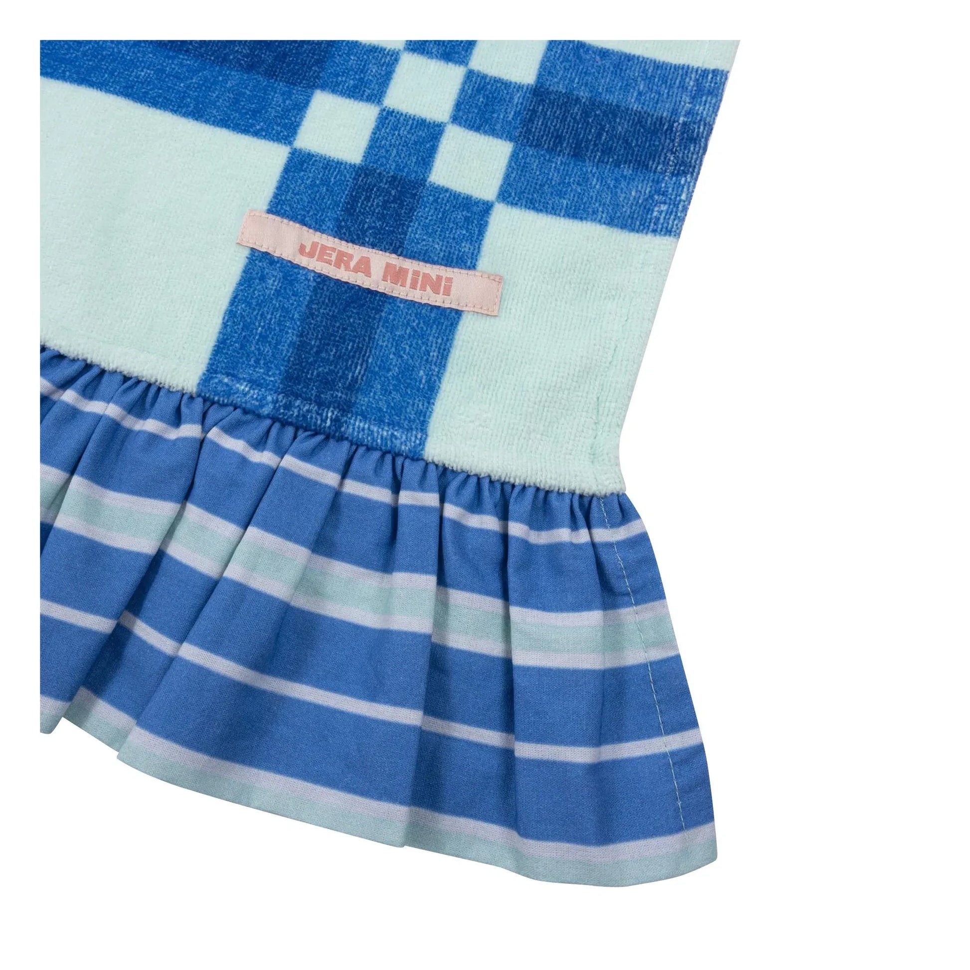 Jera Mini - Beach Towel Ruffles Tiles Terrycloth | Blue