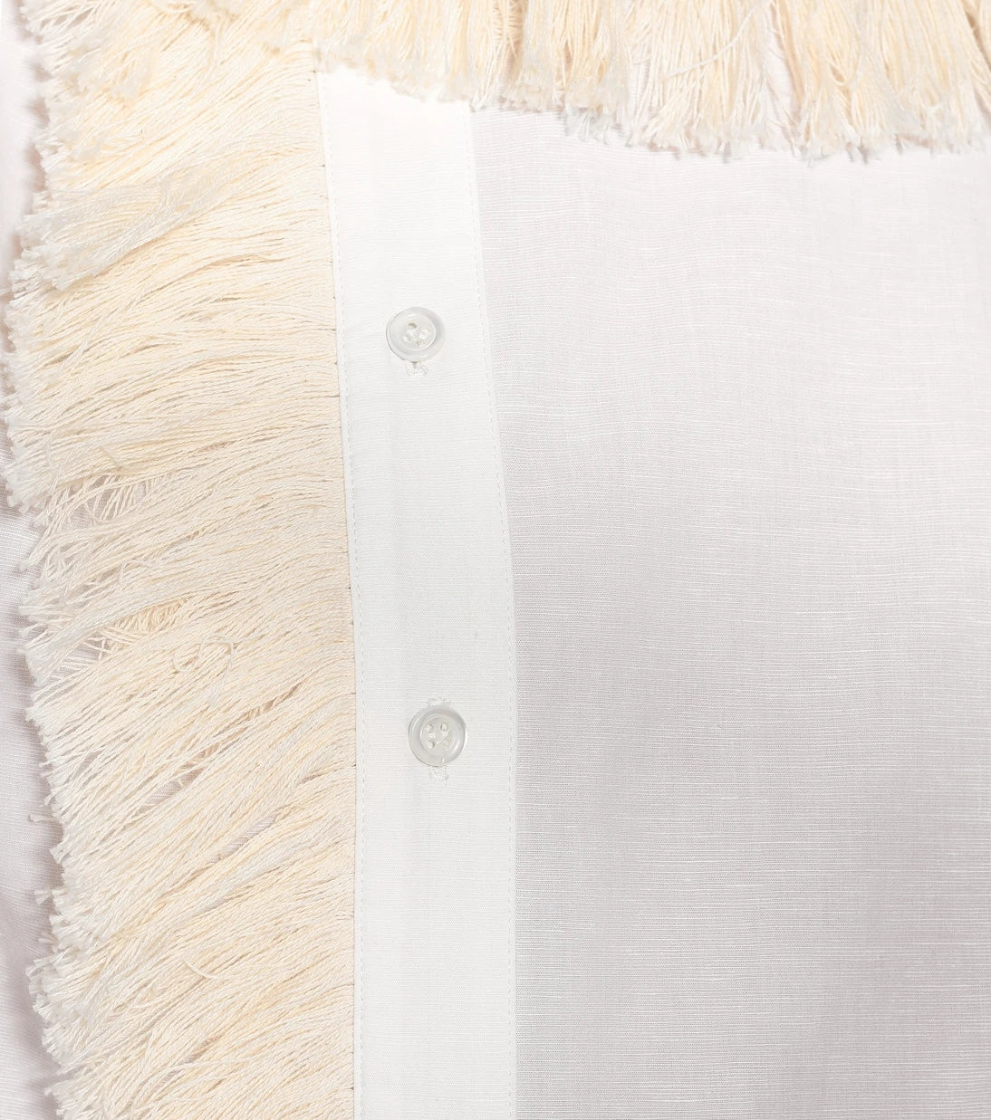 Monse - Fringe-collar cotton and linen shirt