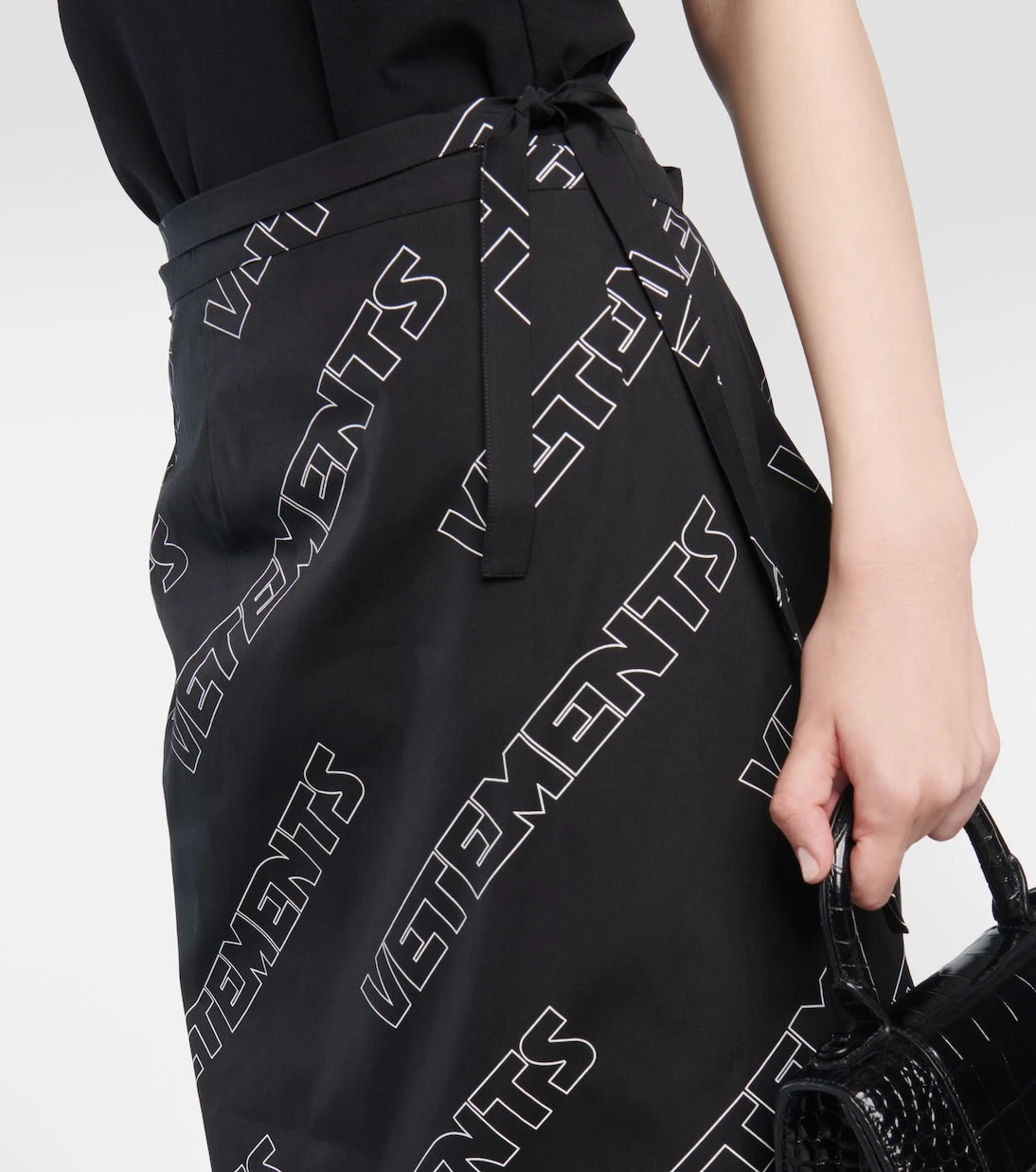 Vetements - Logo cotton wrap skirt