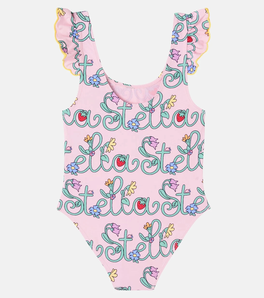 Stella McCartney Kids - Logo ruffled swimsuit