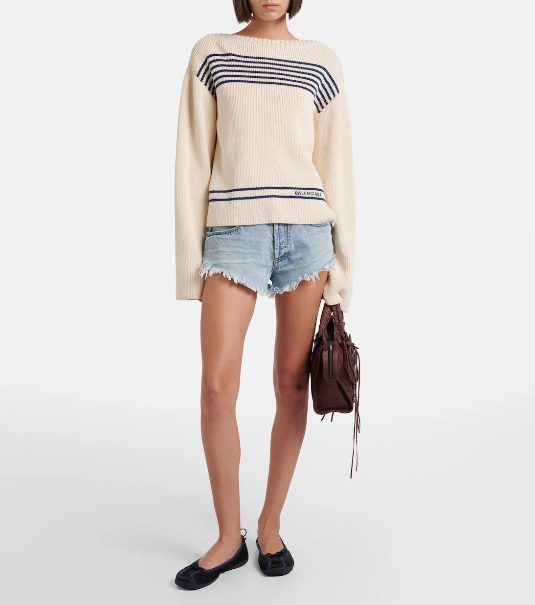 Balenciaga - Frayed denim shorts