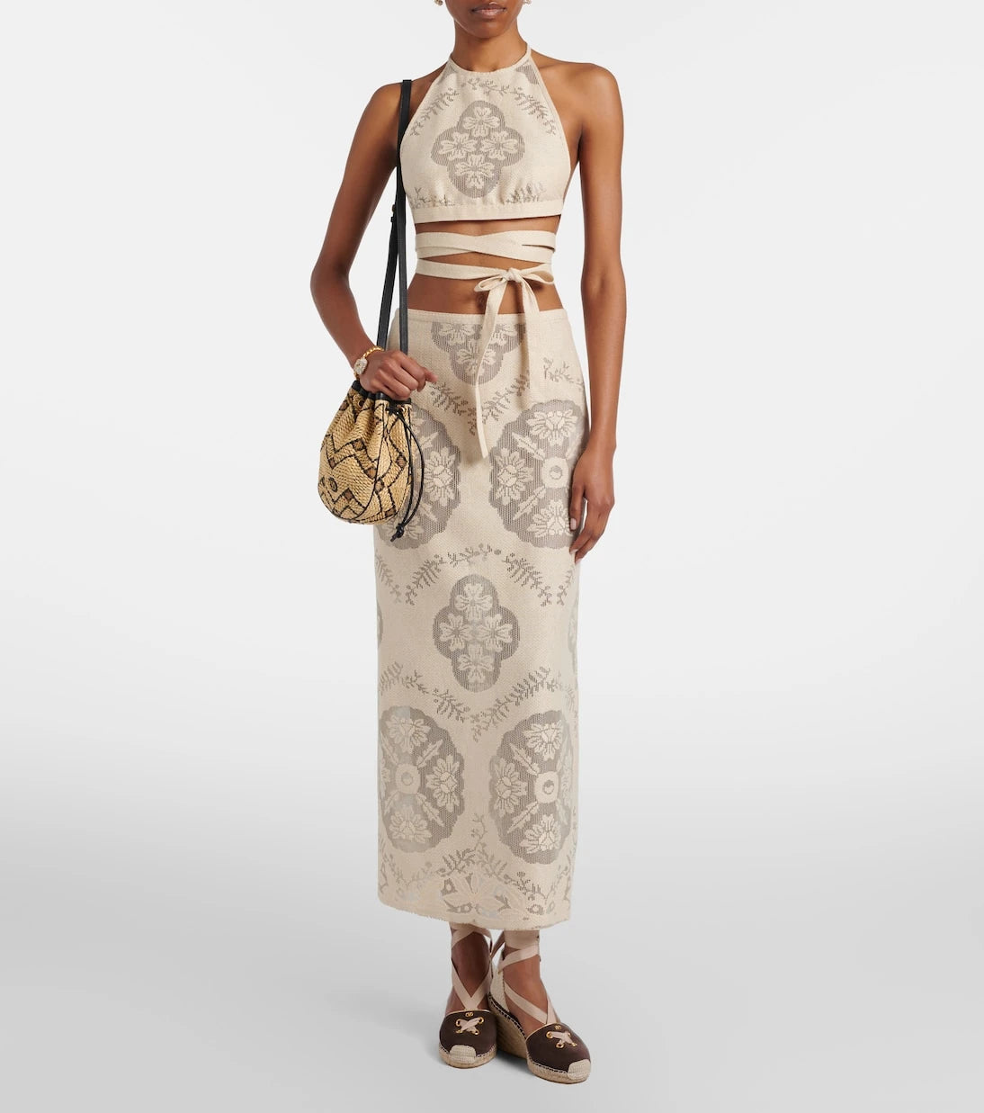 Valentino Garavani - VLogo Mini raffia bucket bag
