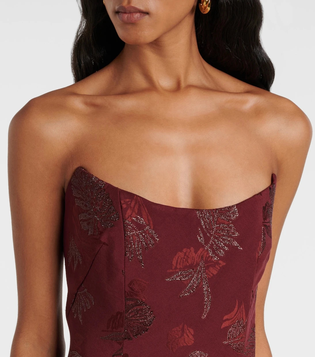 Markarian - Floral metallic corset gown