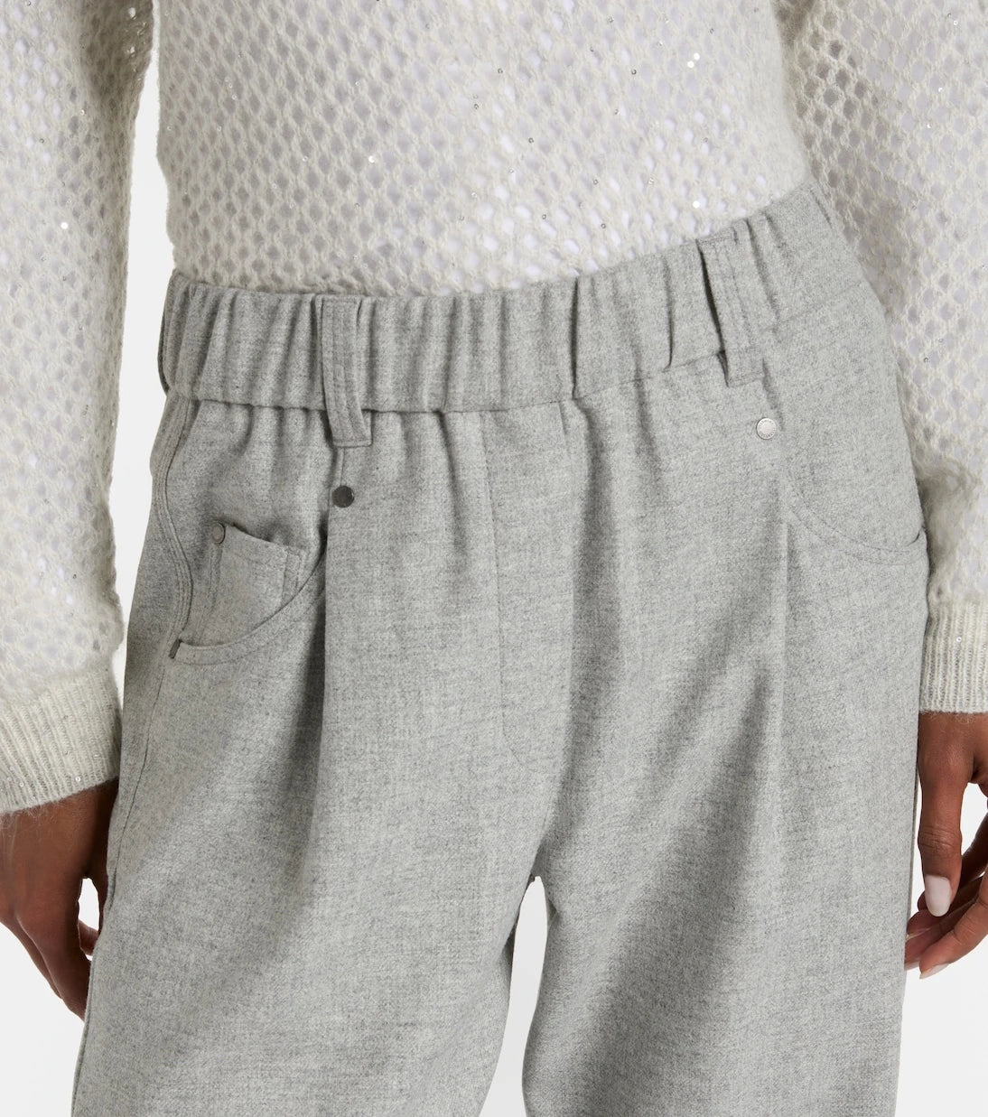 Brunello Cucinelli - Cropped wool and cashmere straight pants