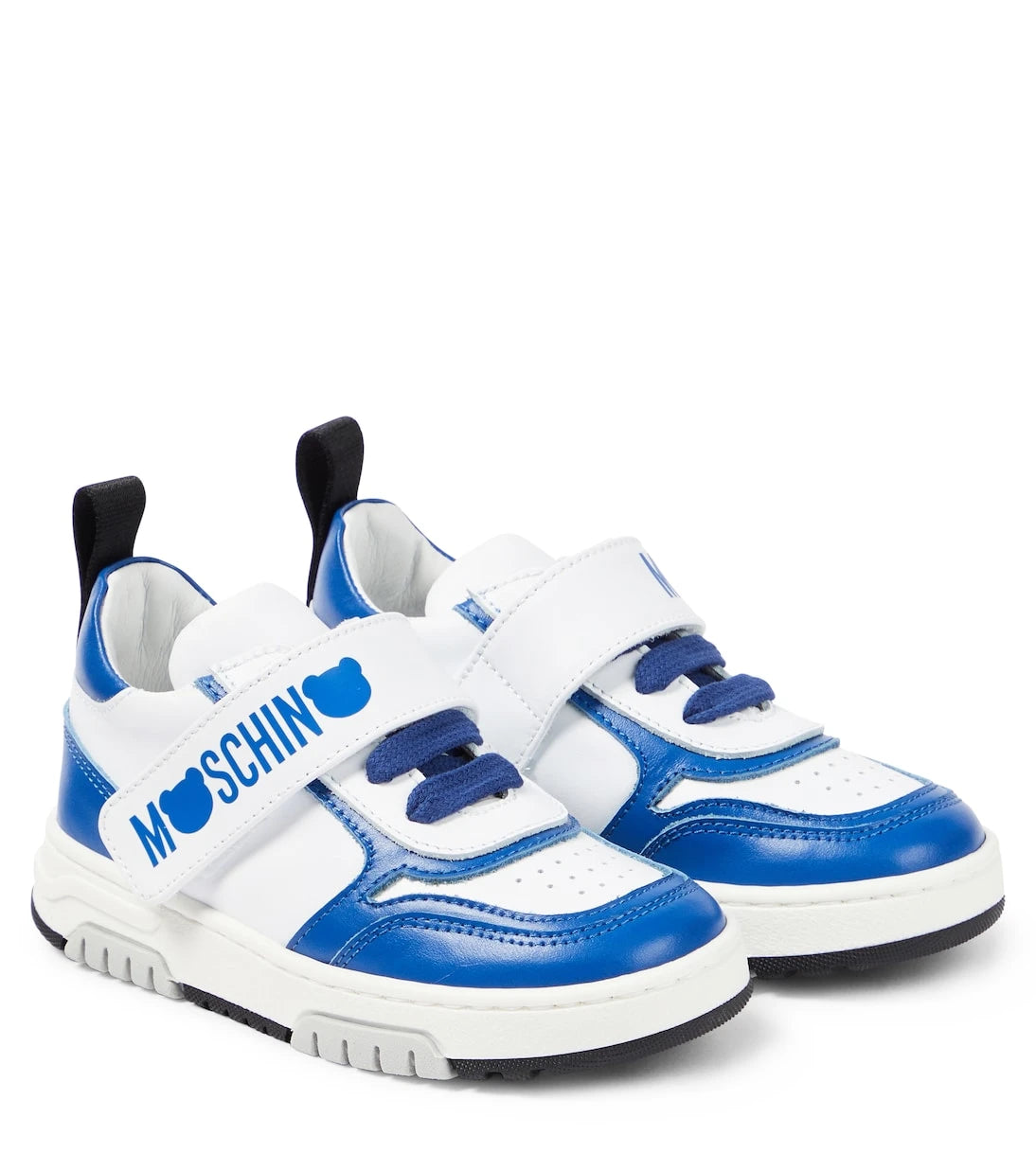 Moschino Kids - أحذية رياضية جلدية بشعار