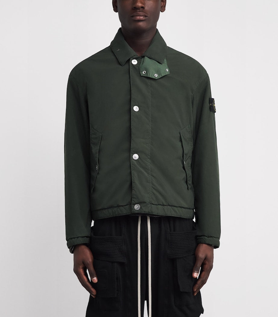 Stone Island Green Canvas Waterproof Compass Jacket