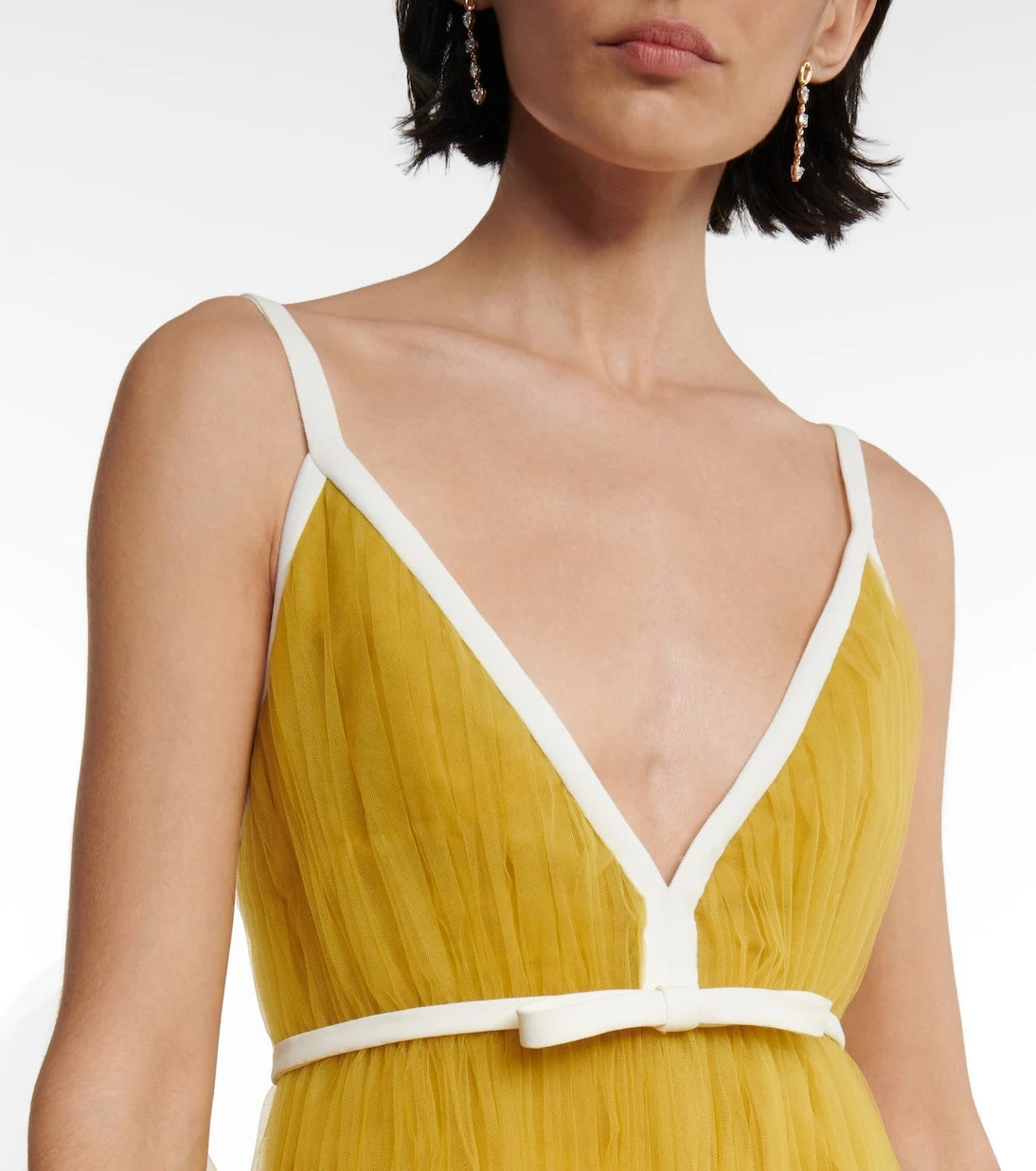 Giambattista Valli - V-neck ruffled tulle minidress