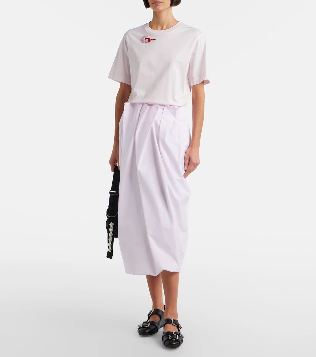 Simone Rocha - تي شيرت من القطن جيرسيه مزين