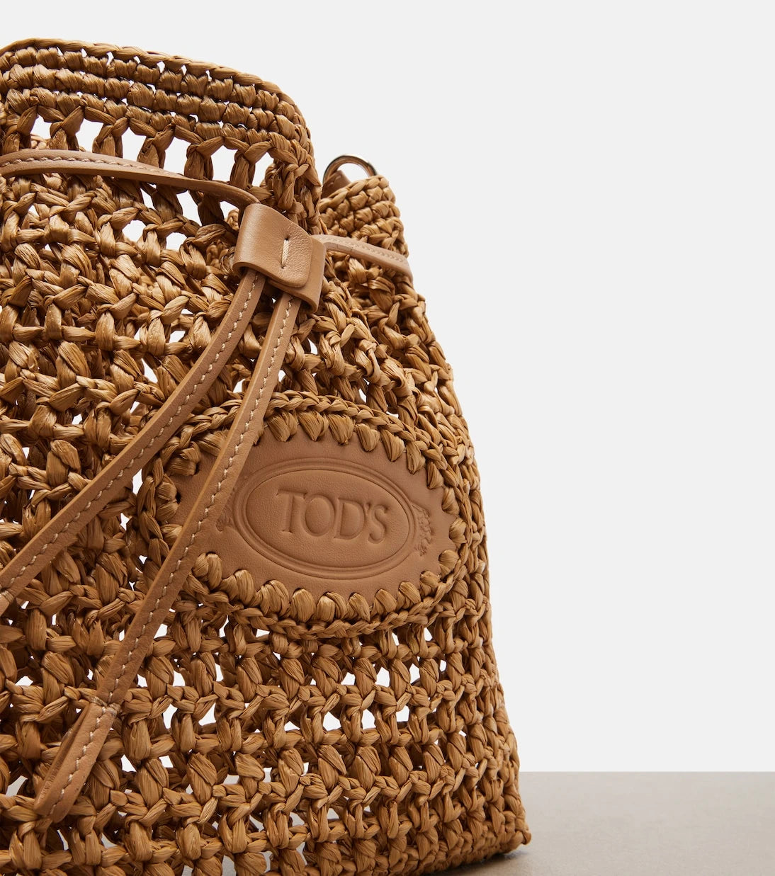 Tod's - EBL Mini raffia-effect bucket bag