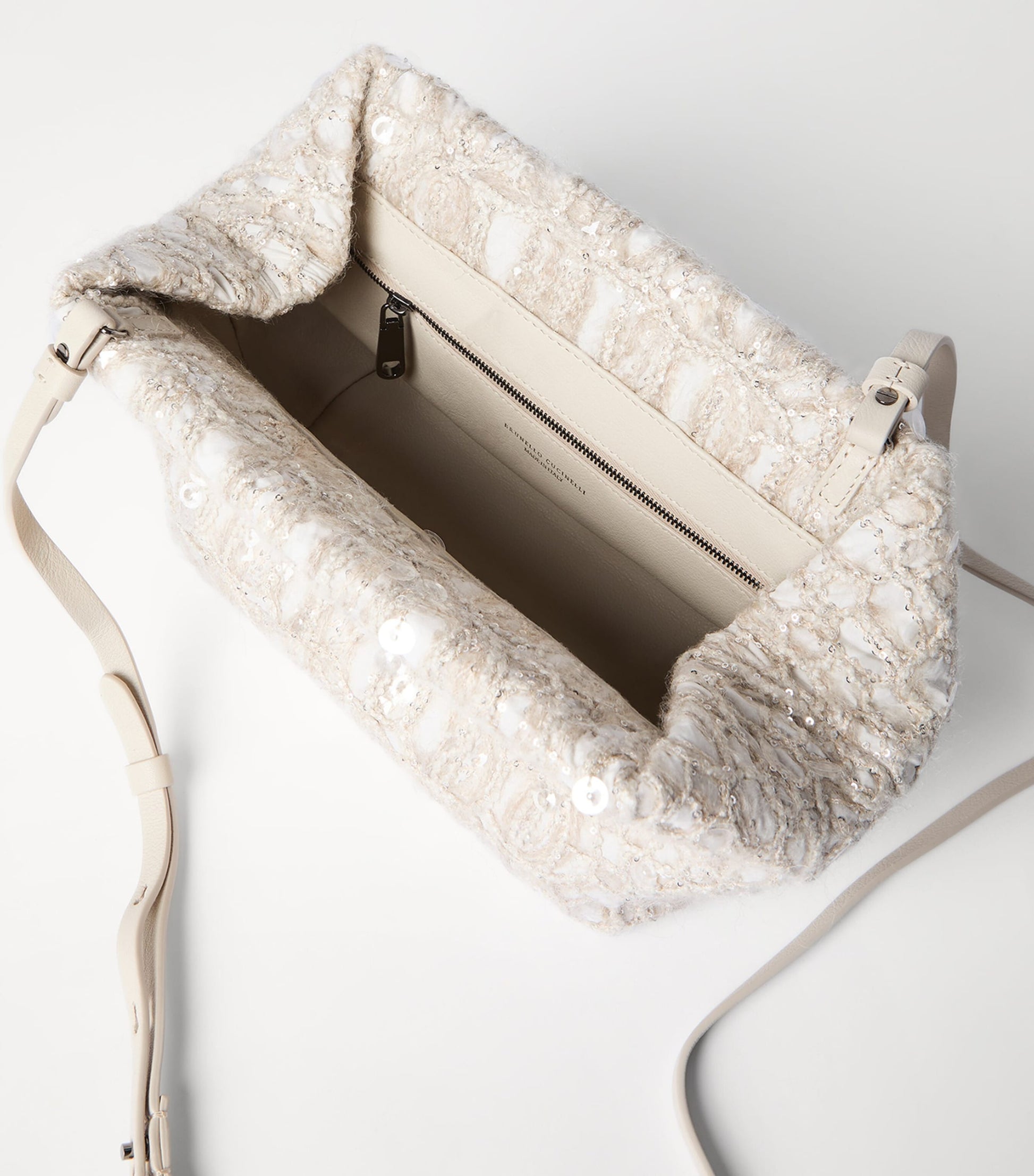 Brunello Cucinelli Silk Dazzling Croc Shoulder Bag