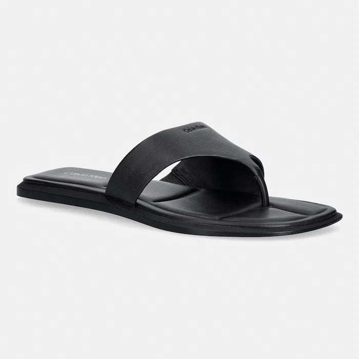 Calvin Klein джапанки дамски от кожа FLAT SANDAL THONG LTH