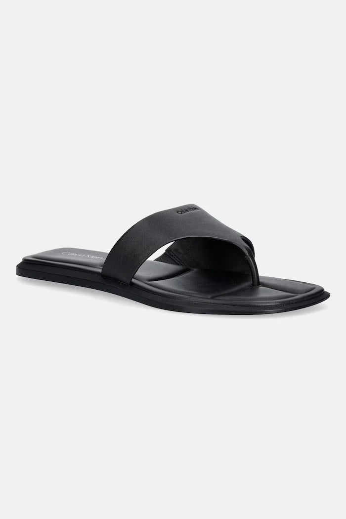 Calvin Klein джапанки дамски от кожа FLAT SANDAL THONG LTH