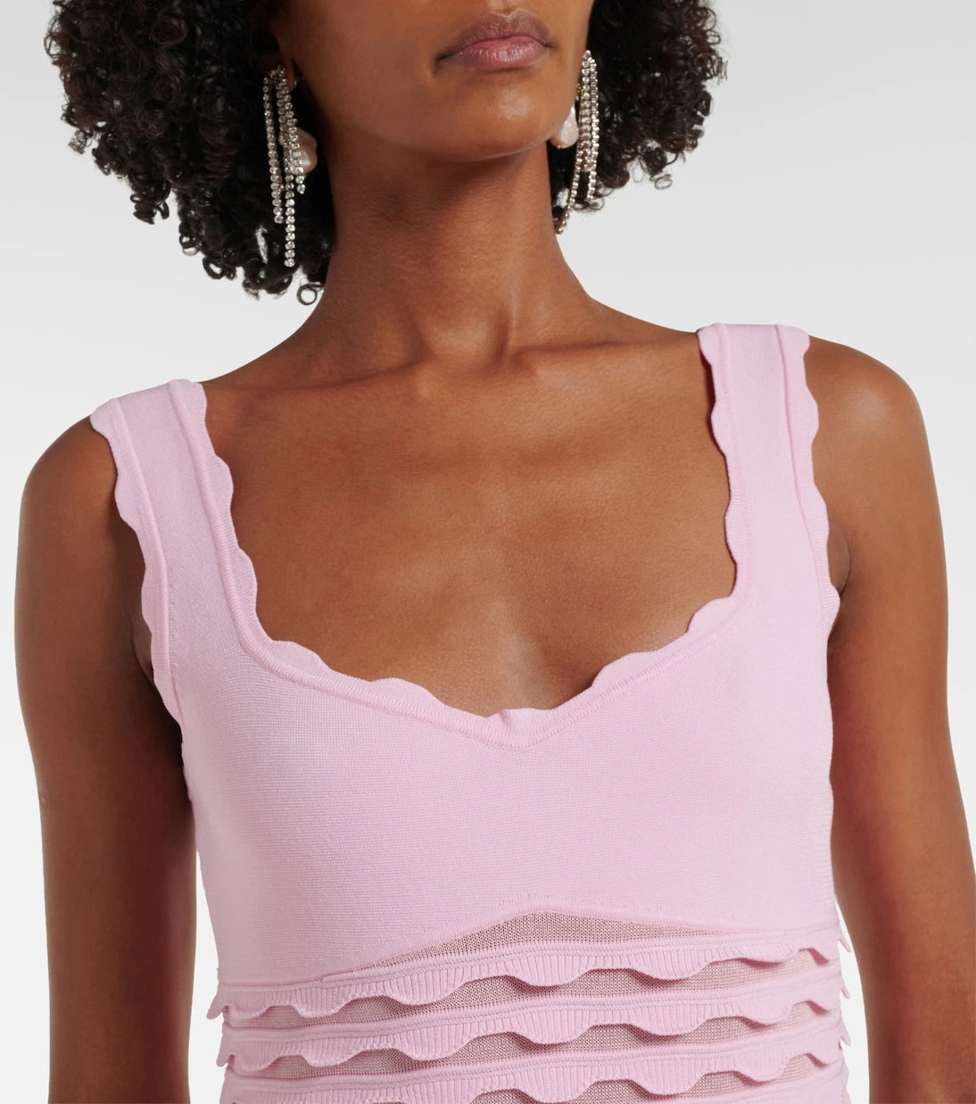 Simkhai - Brionne fringed knitted midi dress