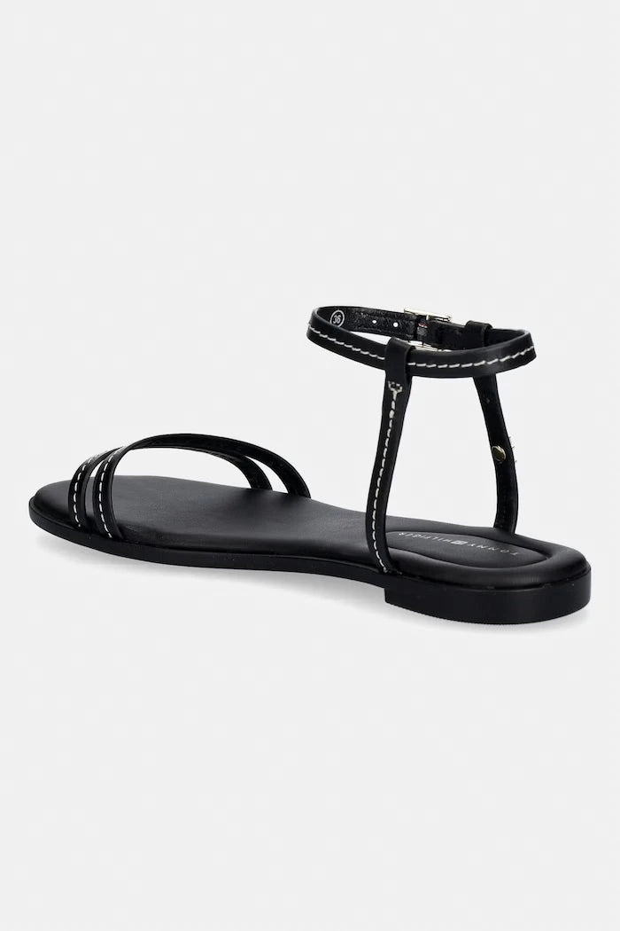 Tommy Hilfiger сандали дамски от кожа FLAT SANDAL STITCHING