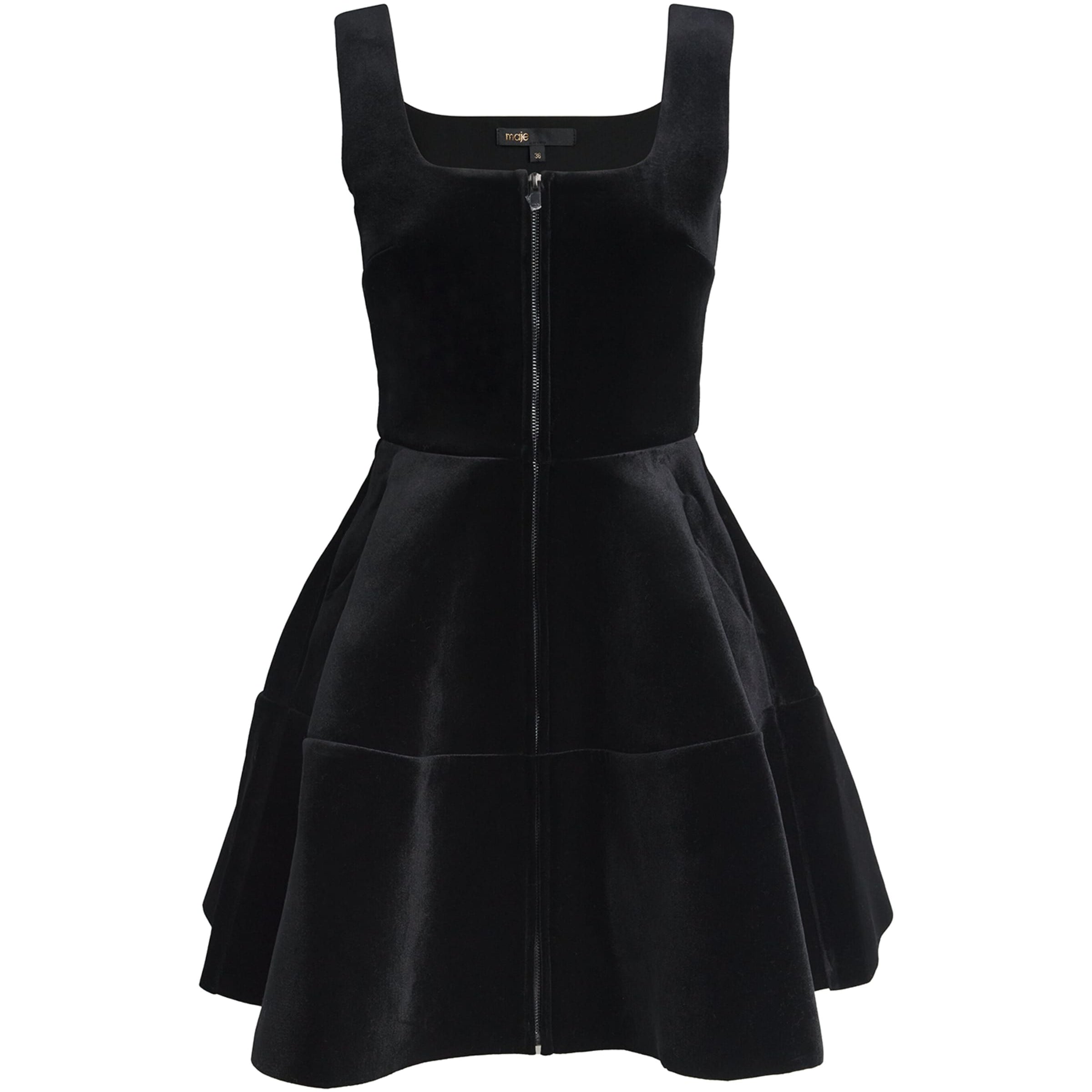 Maje Black Velvet Mini Dress