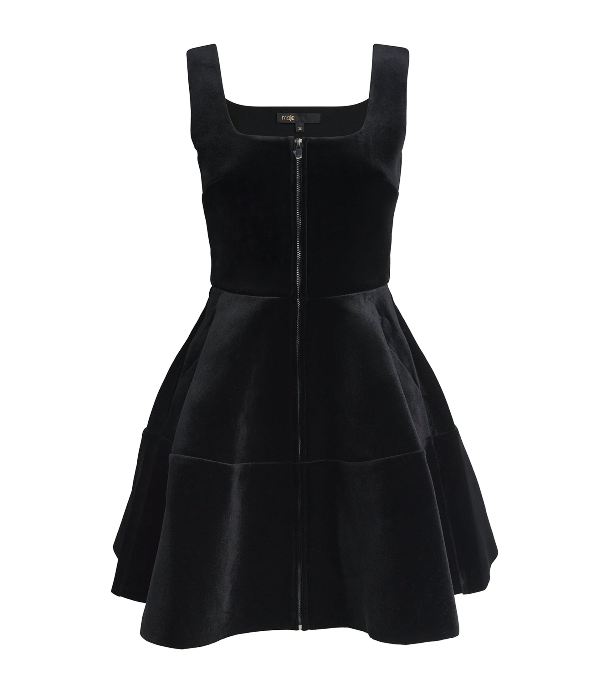 Maje Black Velvet Mini Dress