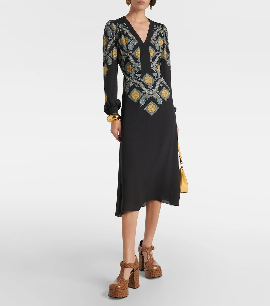 Etro - فستان ميدي مطبوع