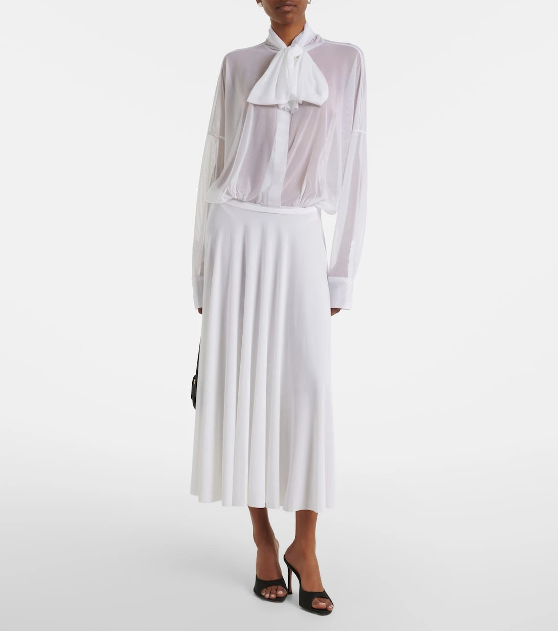 Norma Kamali - Oversized bow-detail bodysuit