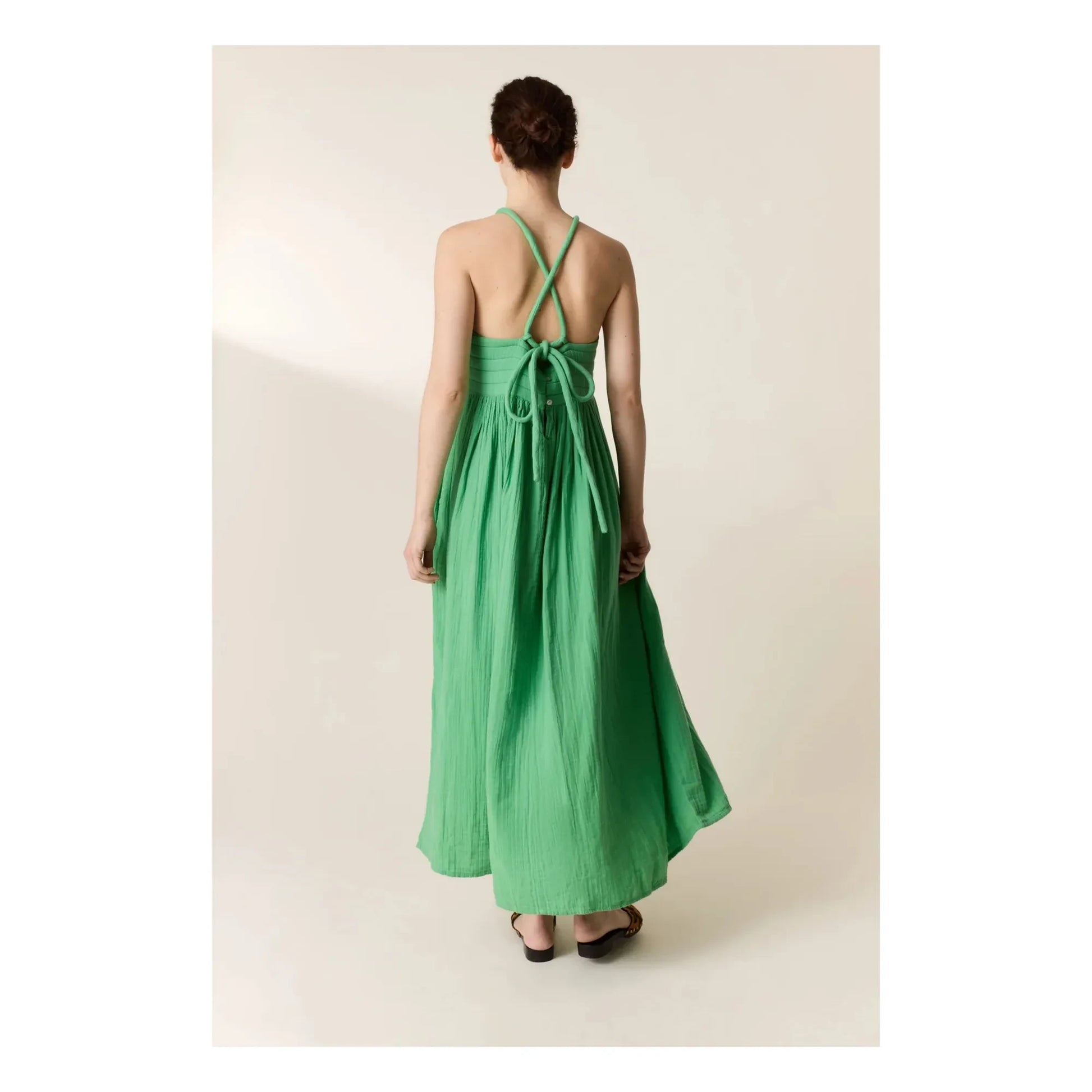 Leon & Harper - Romee organic cotton dress | Green water