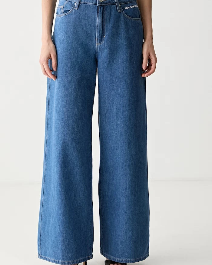 Karl Lagerfeld wide leg kadın kot pantolon IKON