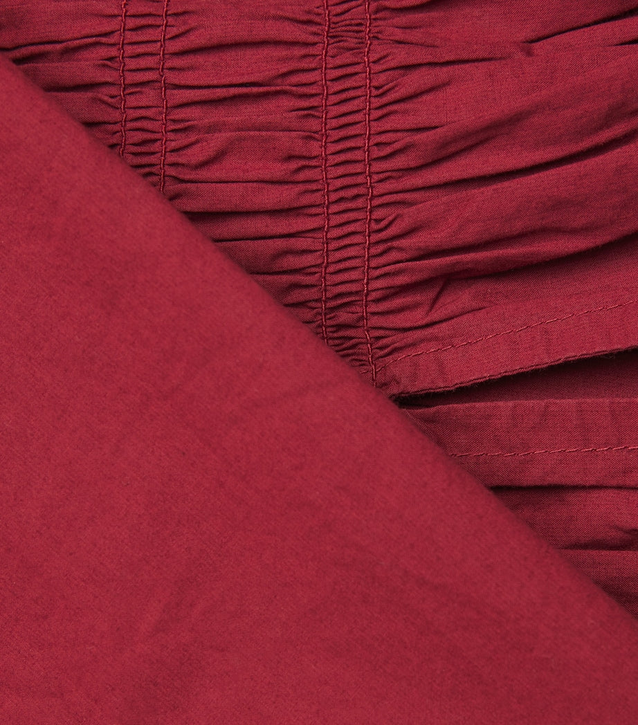 DÔEN Red Organic Cotton Quintessa Midi Dress