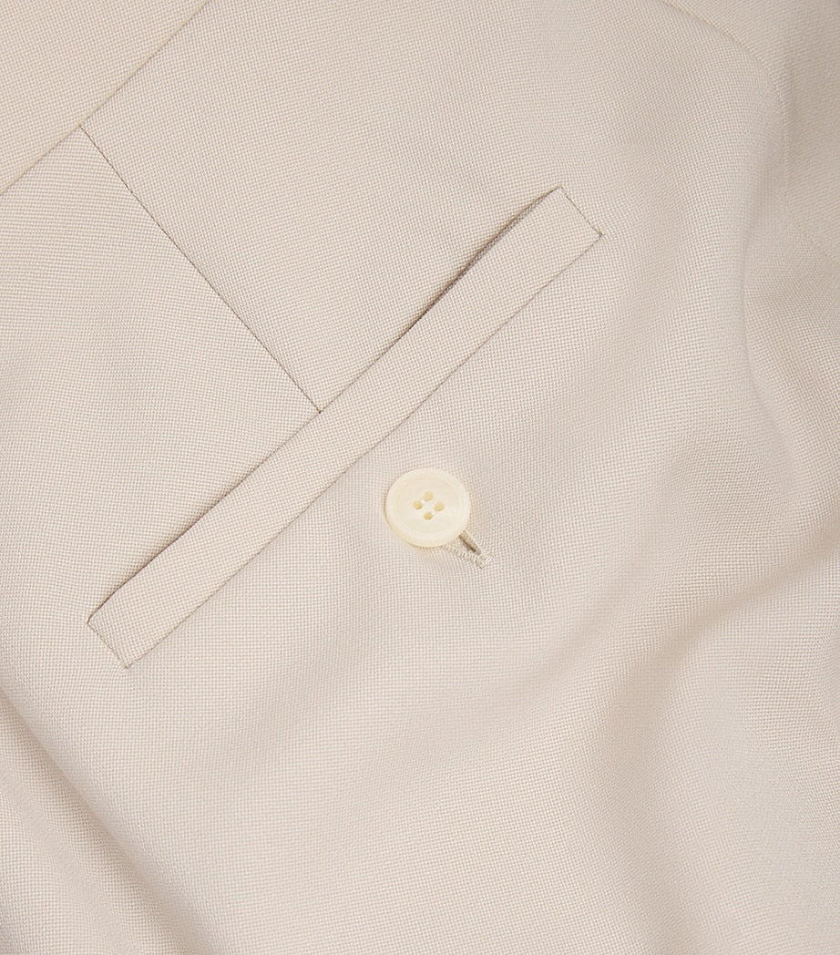 Virgin Wool Straight Tailored Trousers IVORY