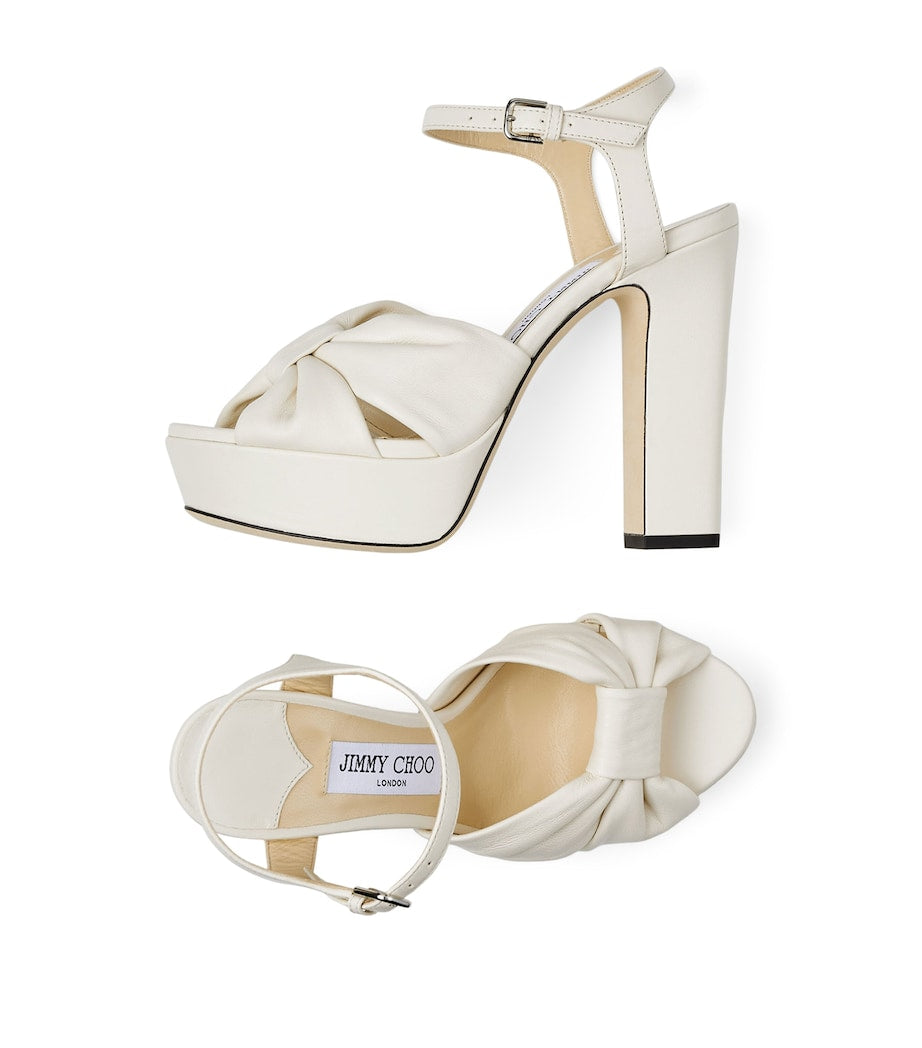 Jimmy Choo White Heloise 120 Leather Sandals