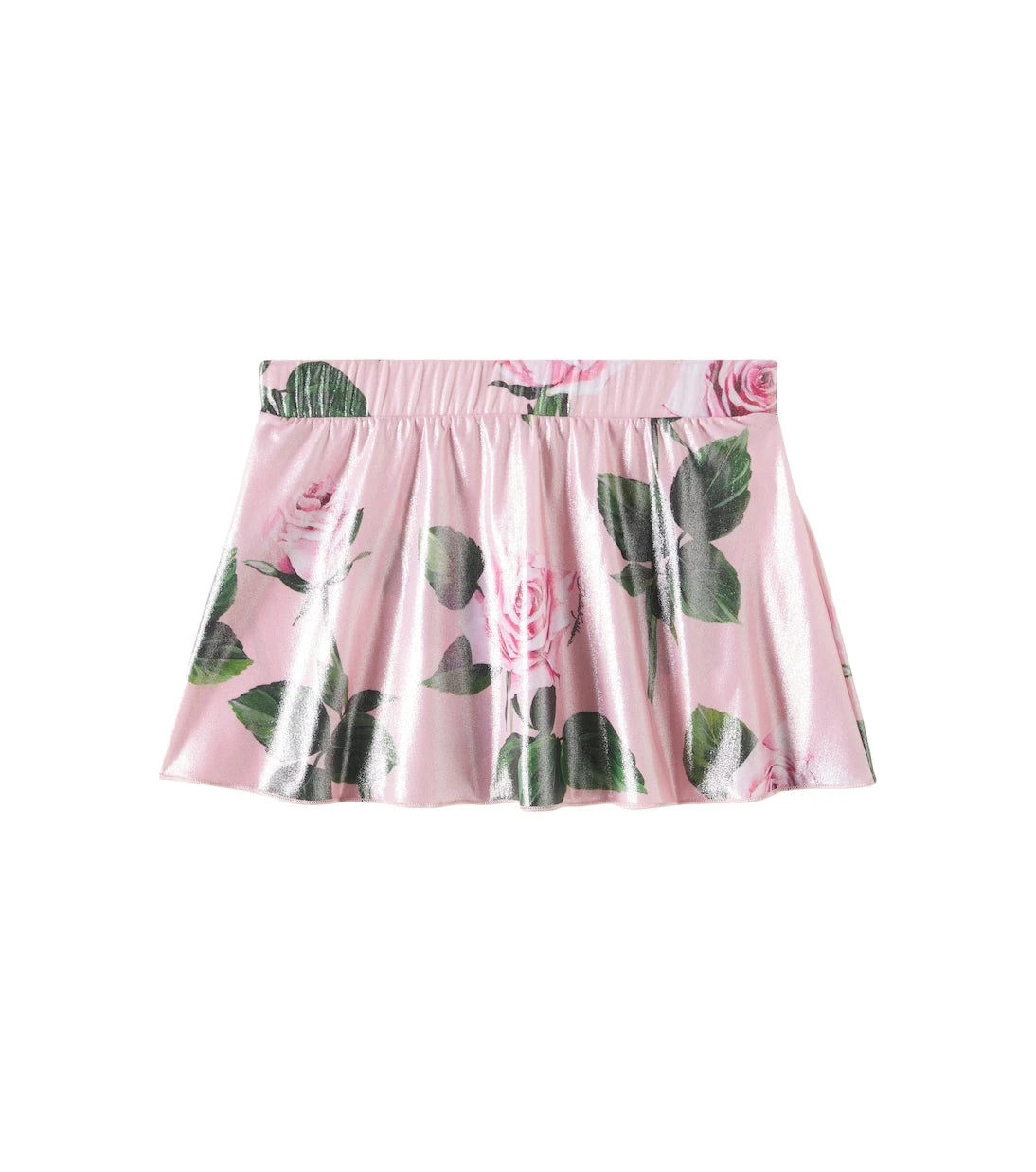 Dolce&Gabbana Kids - Floral lamé miniskirt