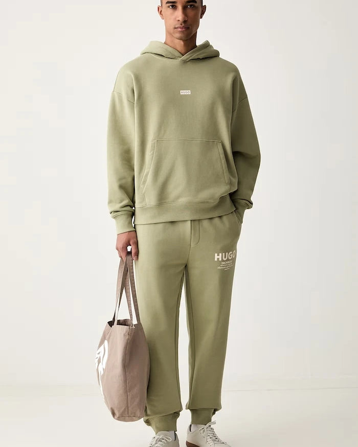 HUGO Blue kapüşonlu erkek pamuklu sweatshirt Nazardo