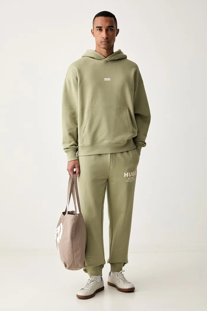 HUGO Blue kapüşonlu erkek pamuklu sweatshirt Nazardo