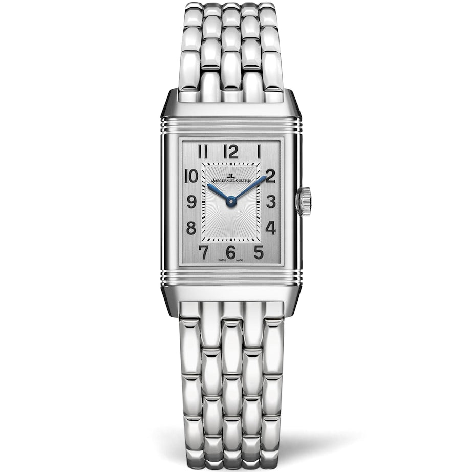 Small Stainless Steel and Diamond Reverso Classic Duetto Watch 21mm