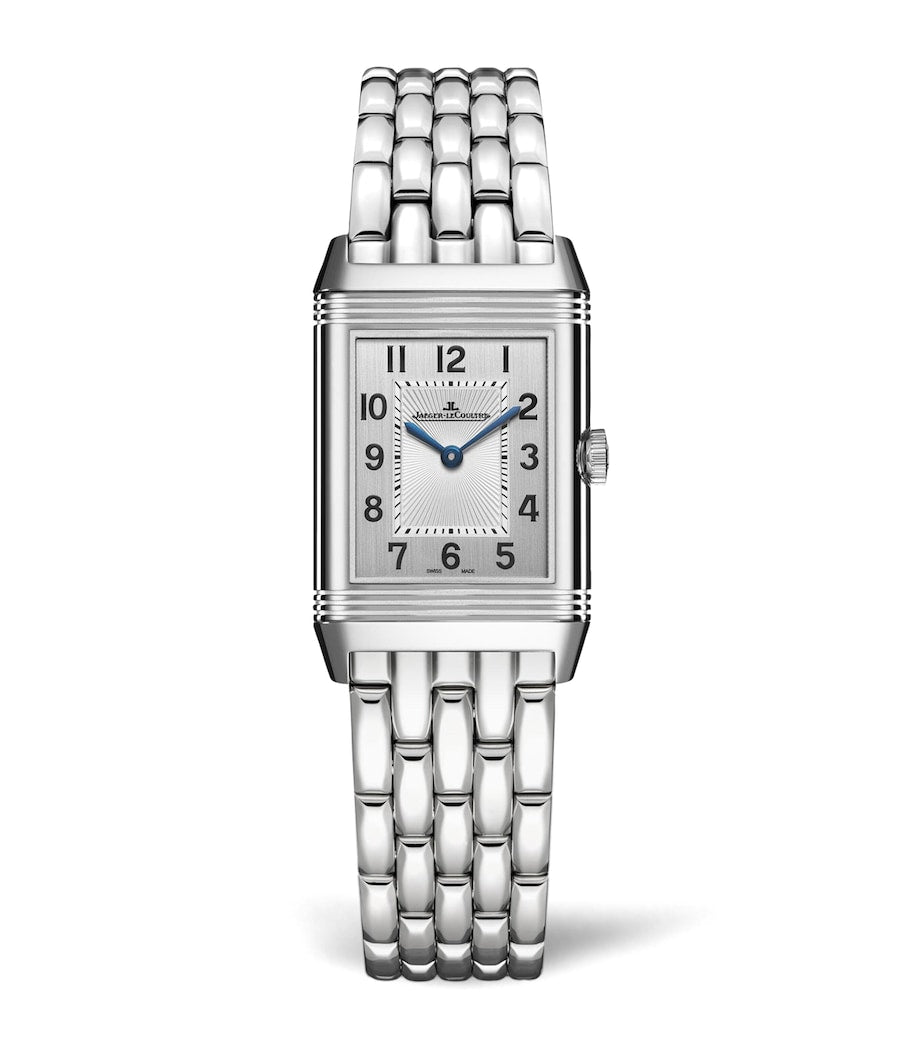 Small Stainless Steel and Diamond Reverso Classic Duetto Watch 21mm